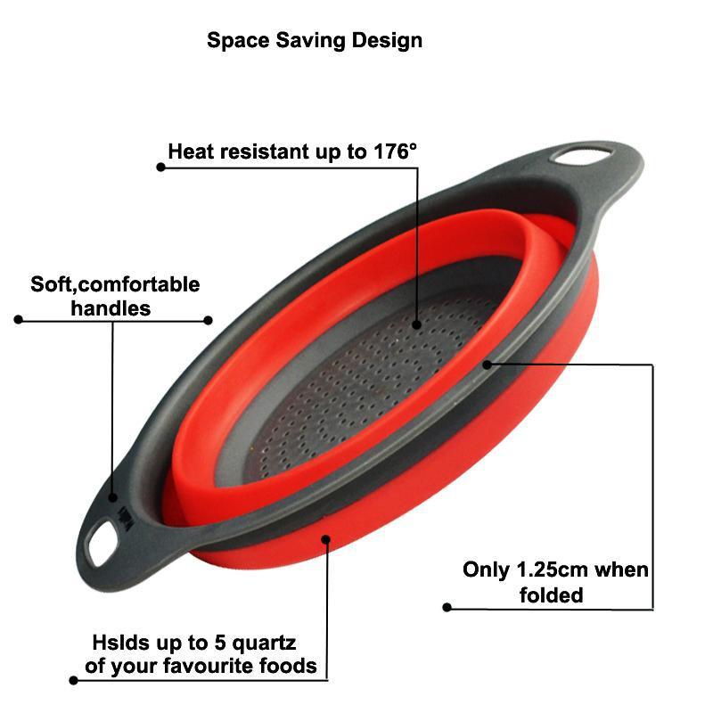 2 Piece Silicone Collapsible Colander Strainer-Kitchen-Docs General Store