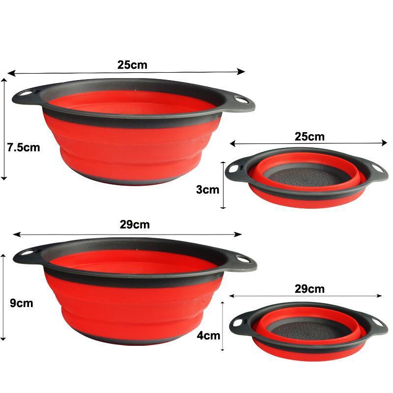 2 Piece Silicone Collapsible Colander Strainer-Kitchen-Docs General Store