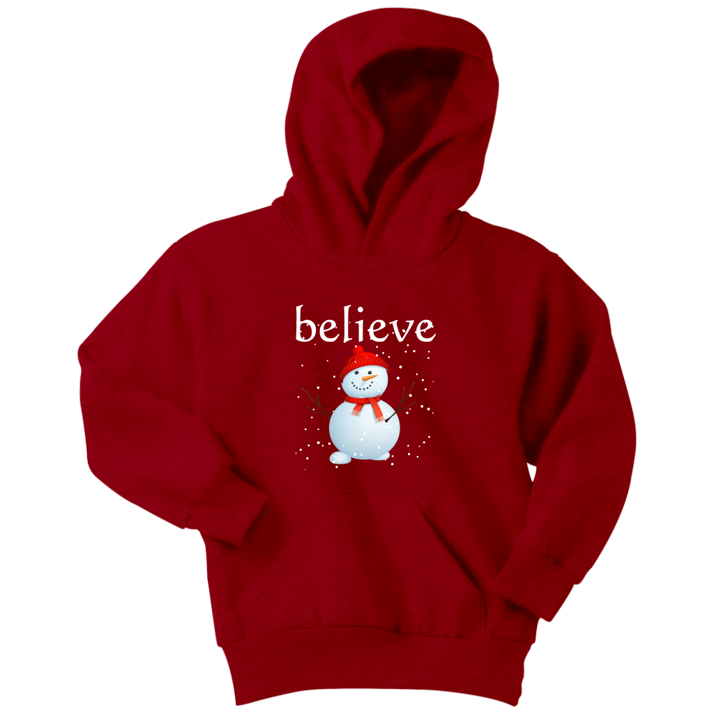 Believe Snowman Youth Hoodie