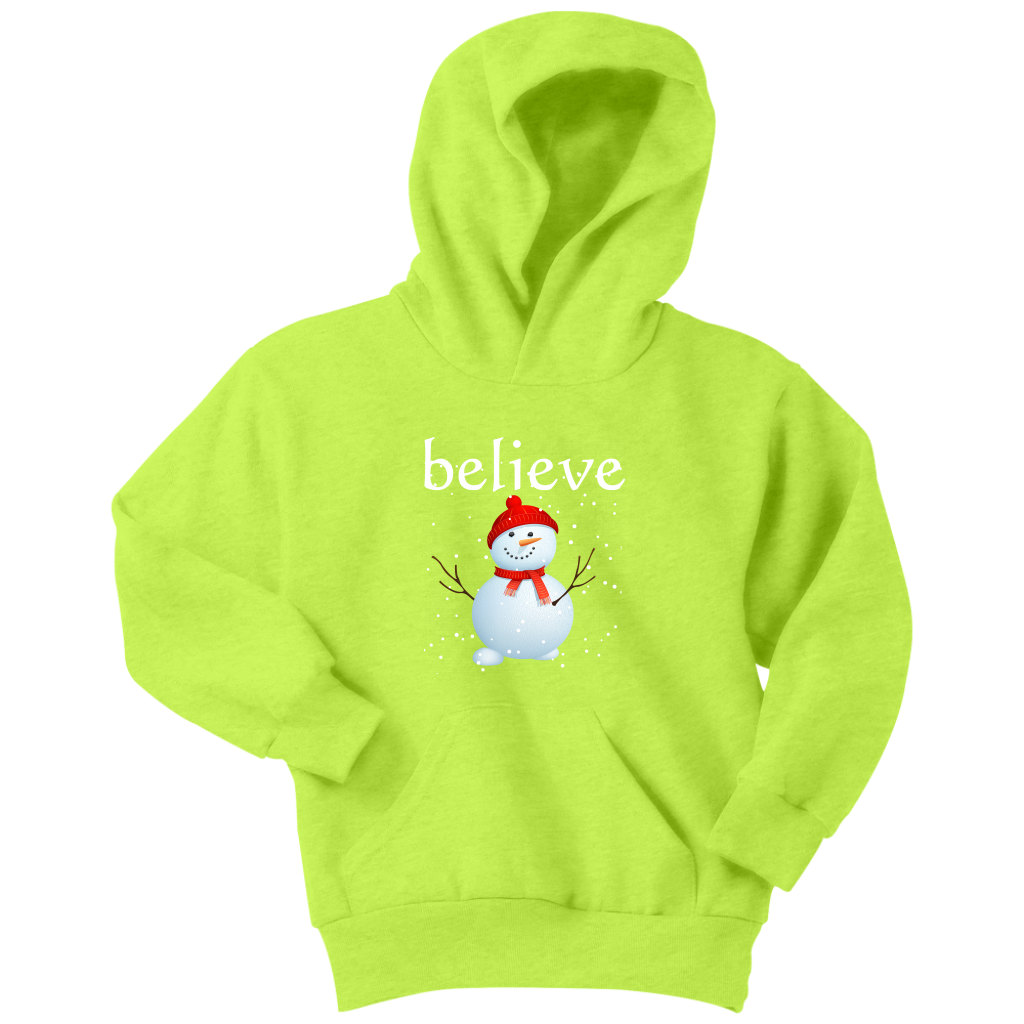 Believe Snowman Youth Hoodie