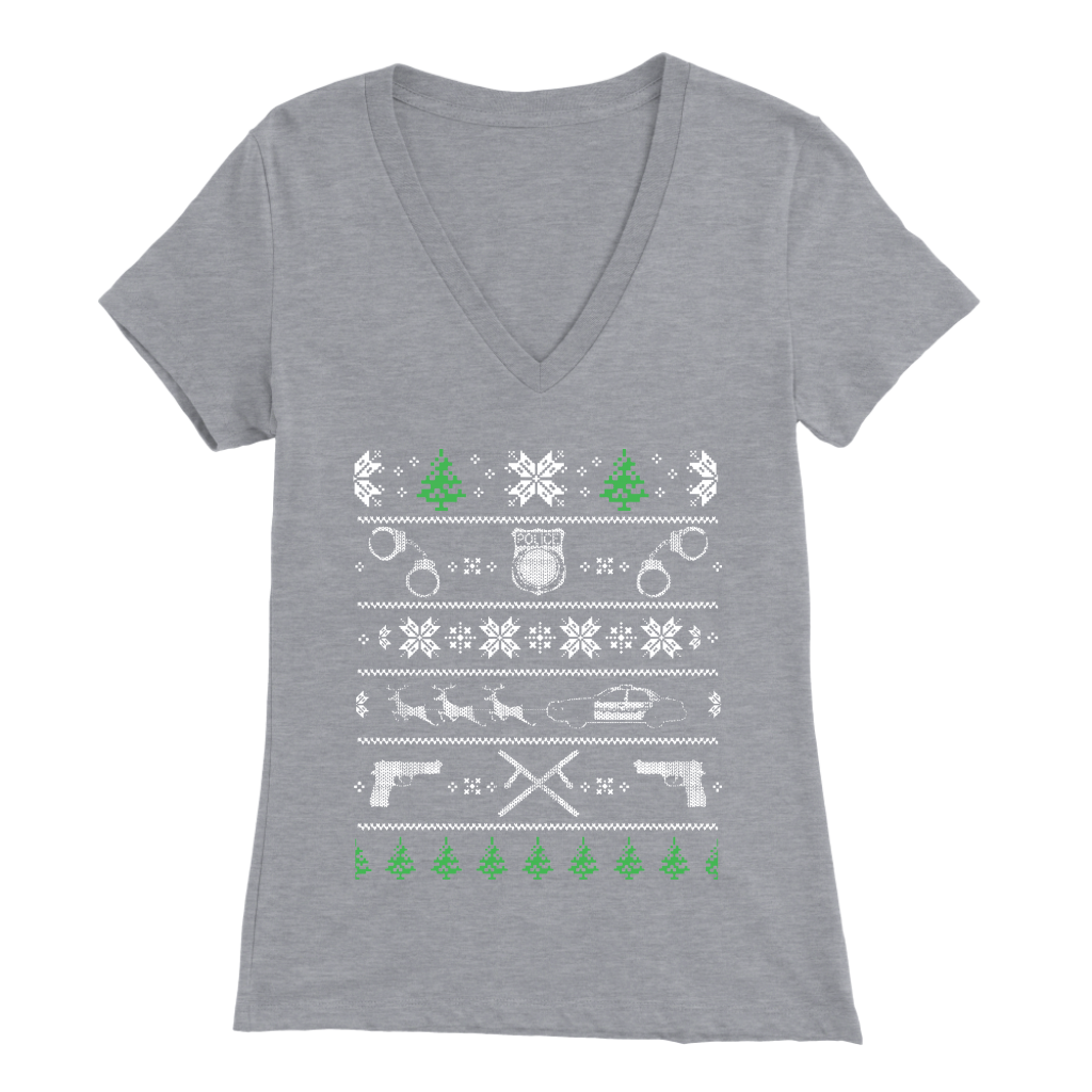 Police Christmas Women's V-Neck