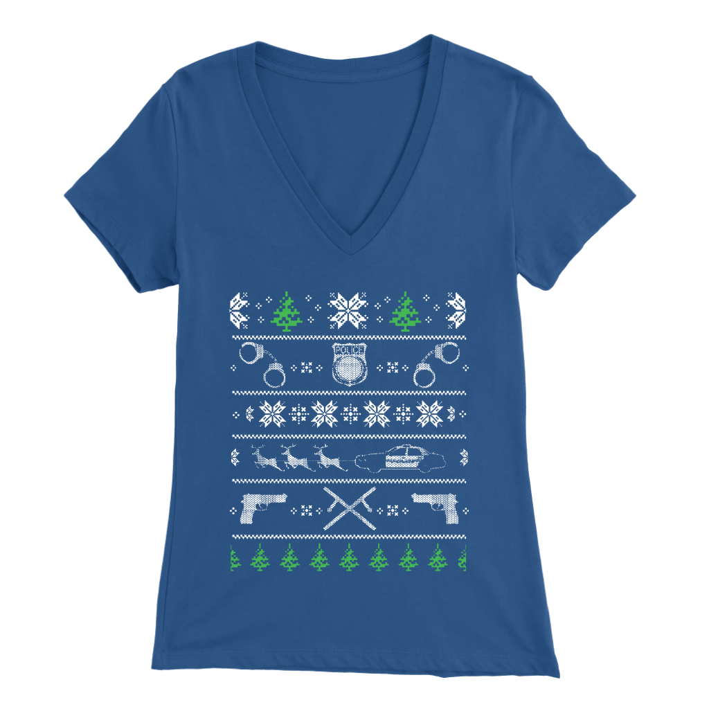 Police Christmas Women's V-Neck