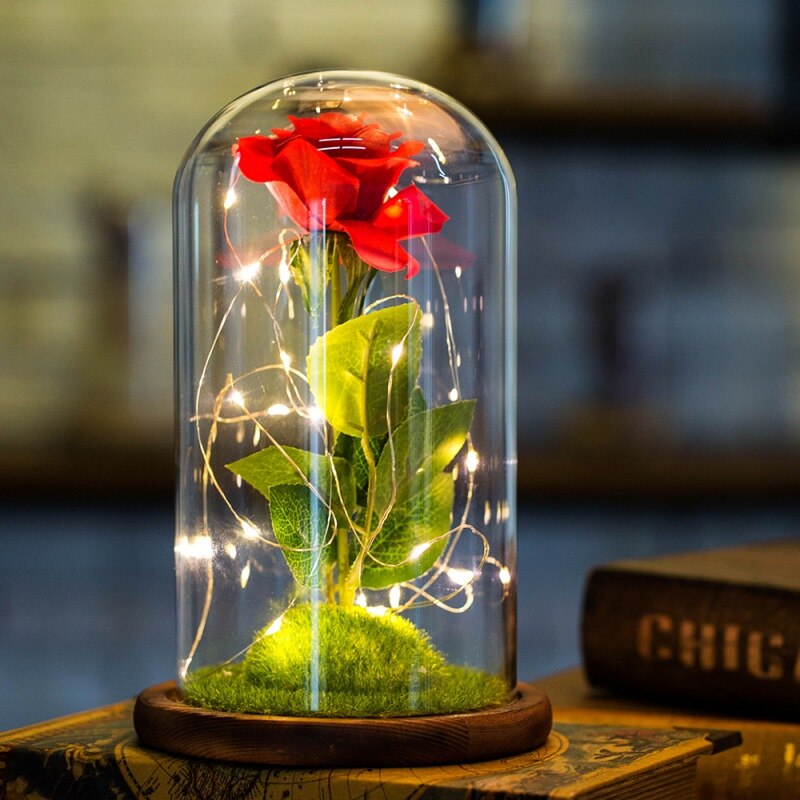 Silk Rose Flower and LED Lights