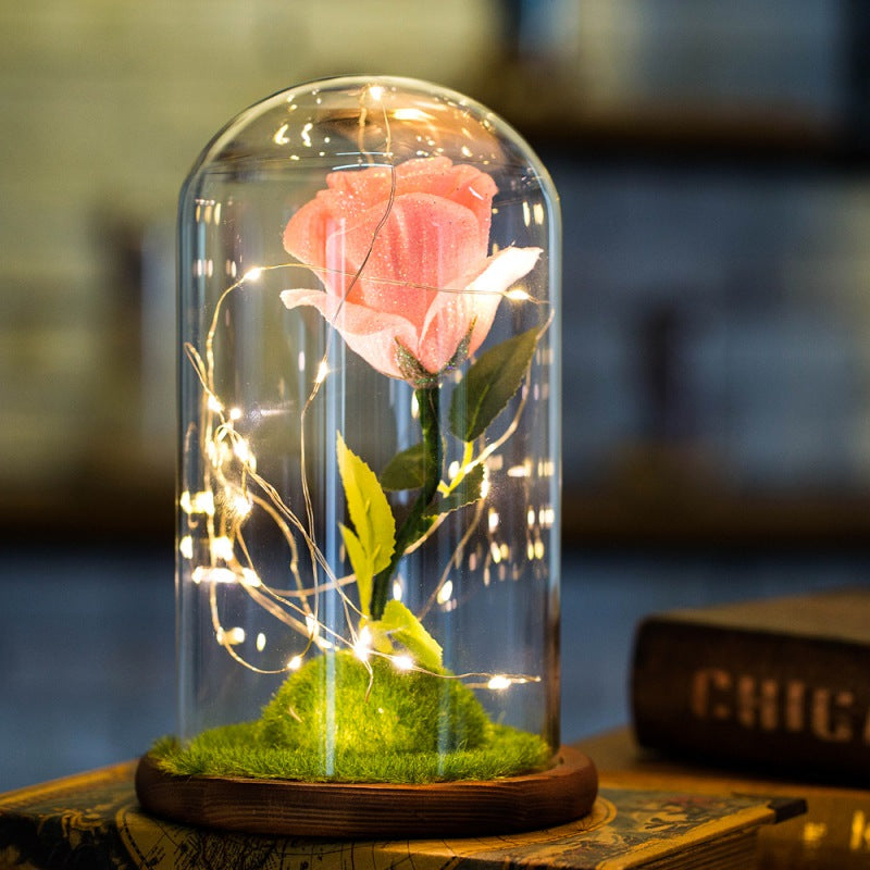 Silk Rose Flower and LED Lights