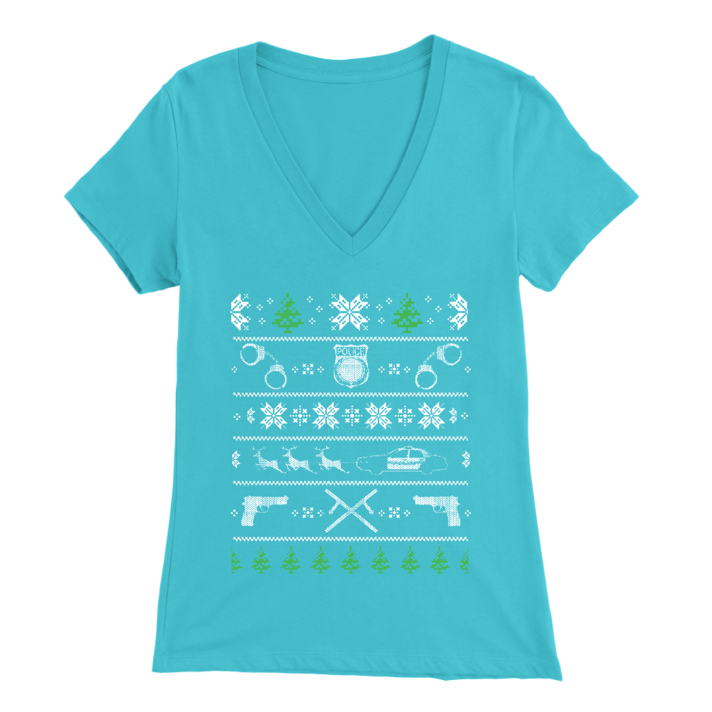Police Christmas Women's V-Neck
