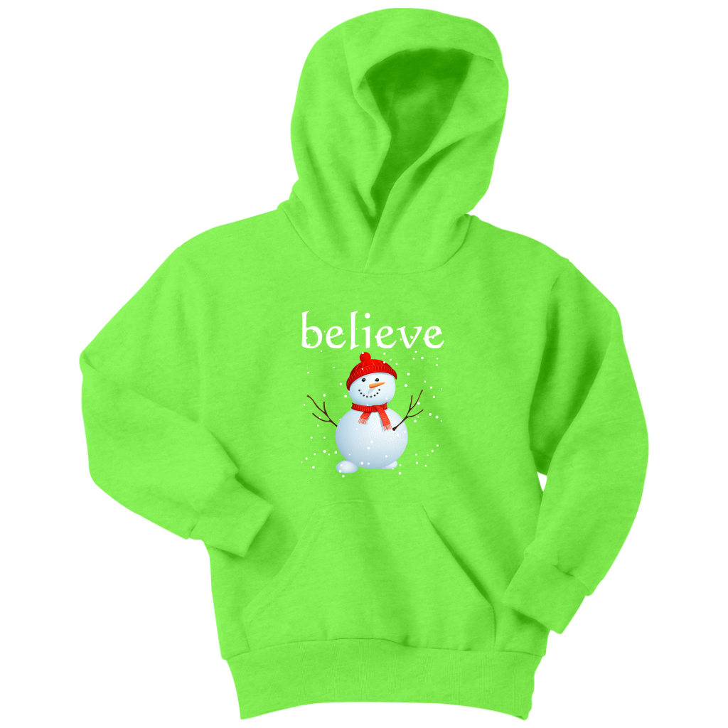 Believe Snowman Youth Hoodie