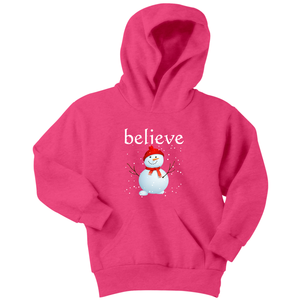 Believe Snowman Youth Hoodie