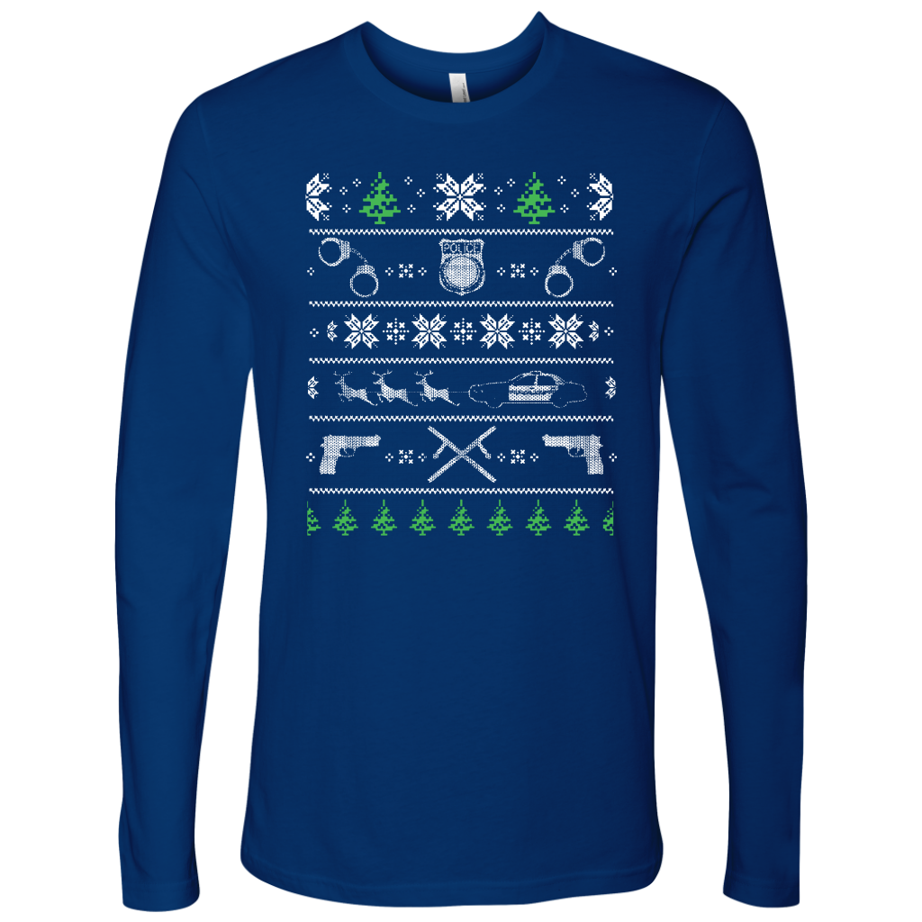 Police Christmas Men's Long Sleeve Shirt