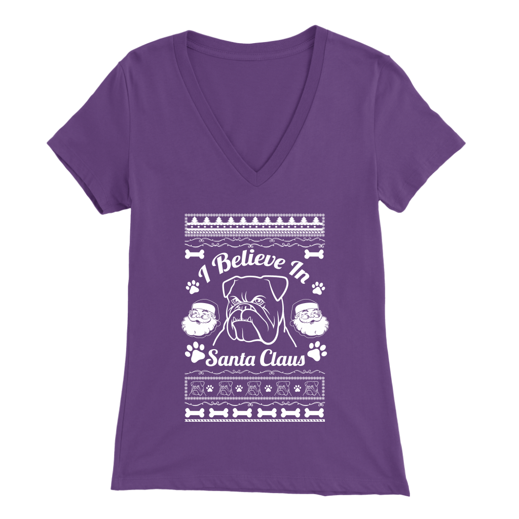 I Believe Santa Womens V Neck