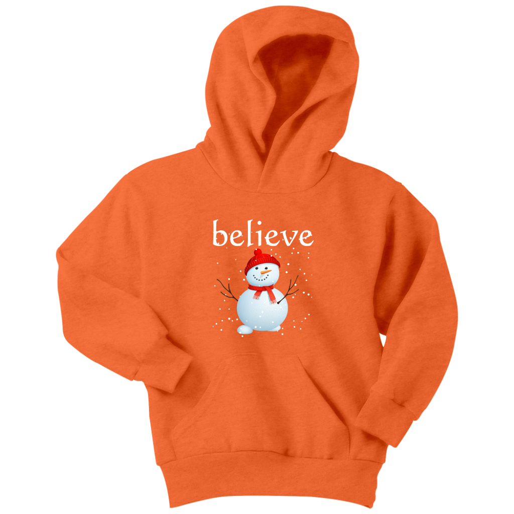 Believe Snowman Youth Hoodie
