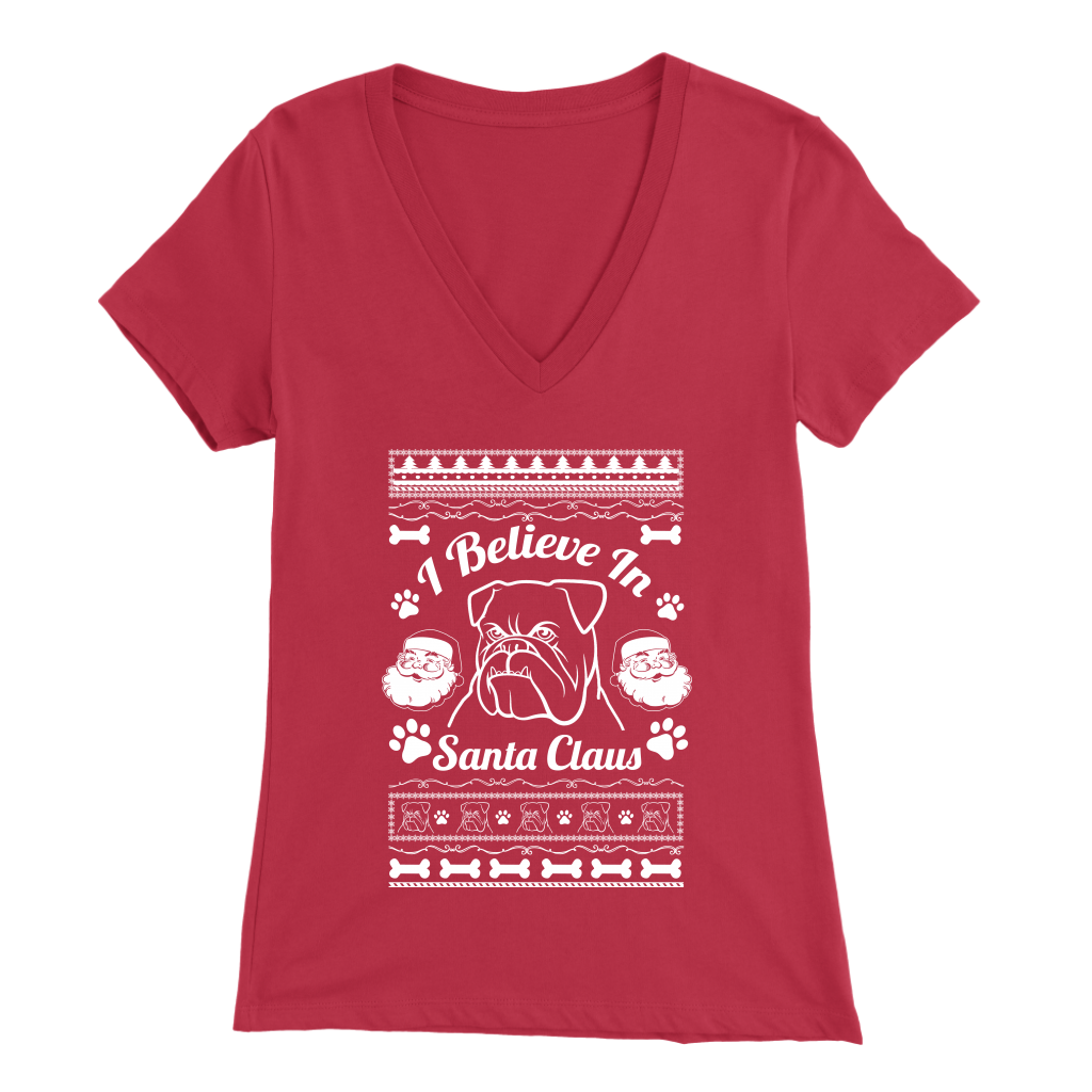 I Believe Santa Womens V Neck