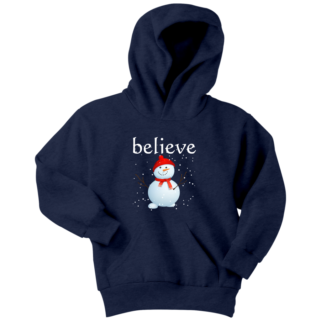 Believe Snowman Youth Hoodie