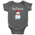 Believe Snowman Baby Bodysuit