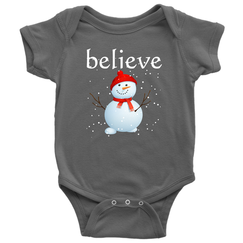 Believe Snowman Baby Bodysuit
