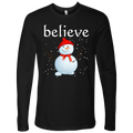 Believe Snowman Men's Long Sleeve Shirt