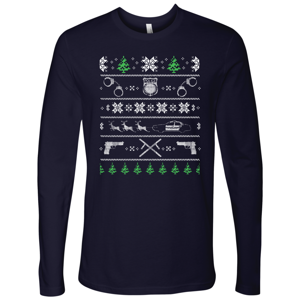 Police Christmas Men's Long Sleeve Shirt