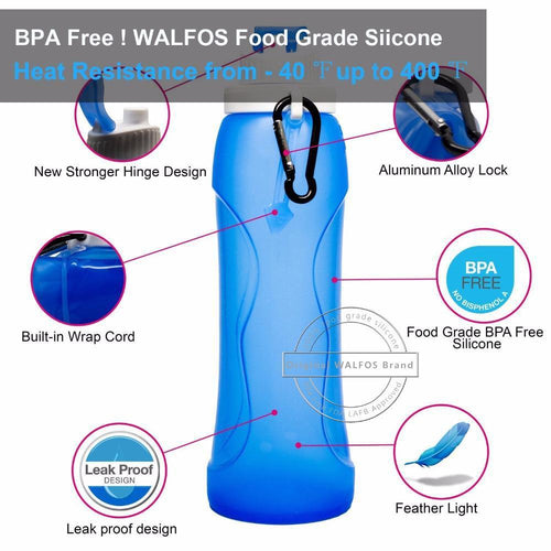 Collapsible Folding Silicone Water Bottle-Kitchen-Docs General Store