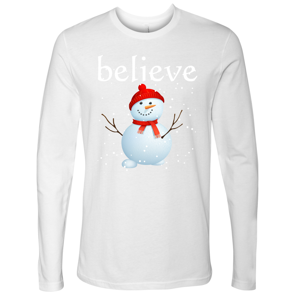 Believe Snowman Men's Long Sleeve Shirt