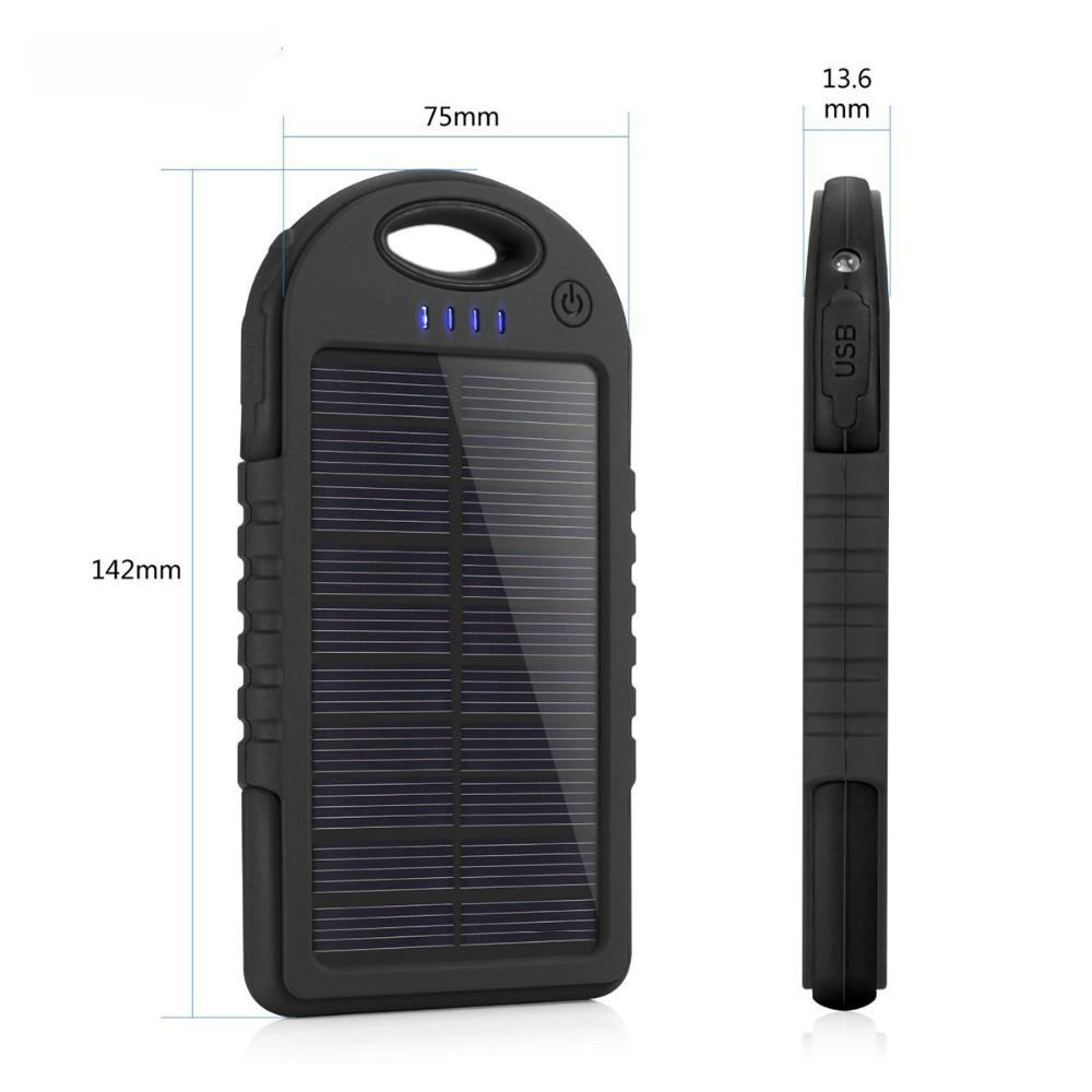 Dual USB 5000mAh Waterproof Solar Power Bank-Phone Accessories-Docs General Store