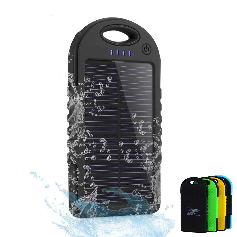 Dual USB 5000mAh Waterproof Solar Power Bank-Phone Accessories-Docs General Store