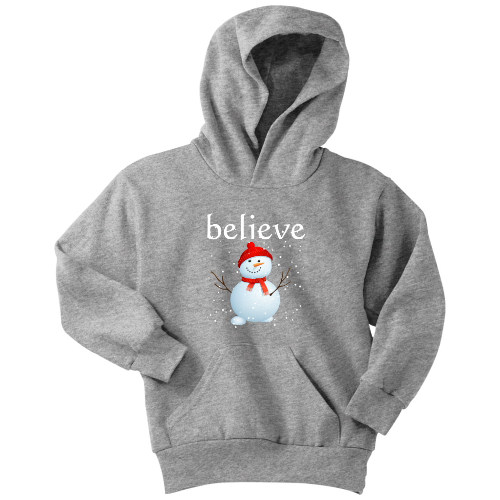 Believe Snowman Youth Hoodie