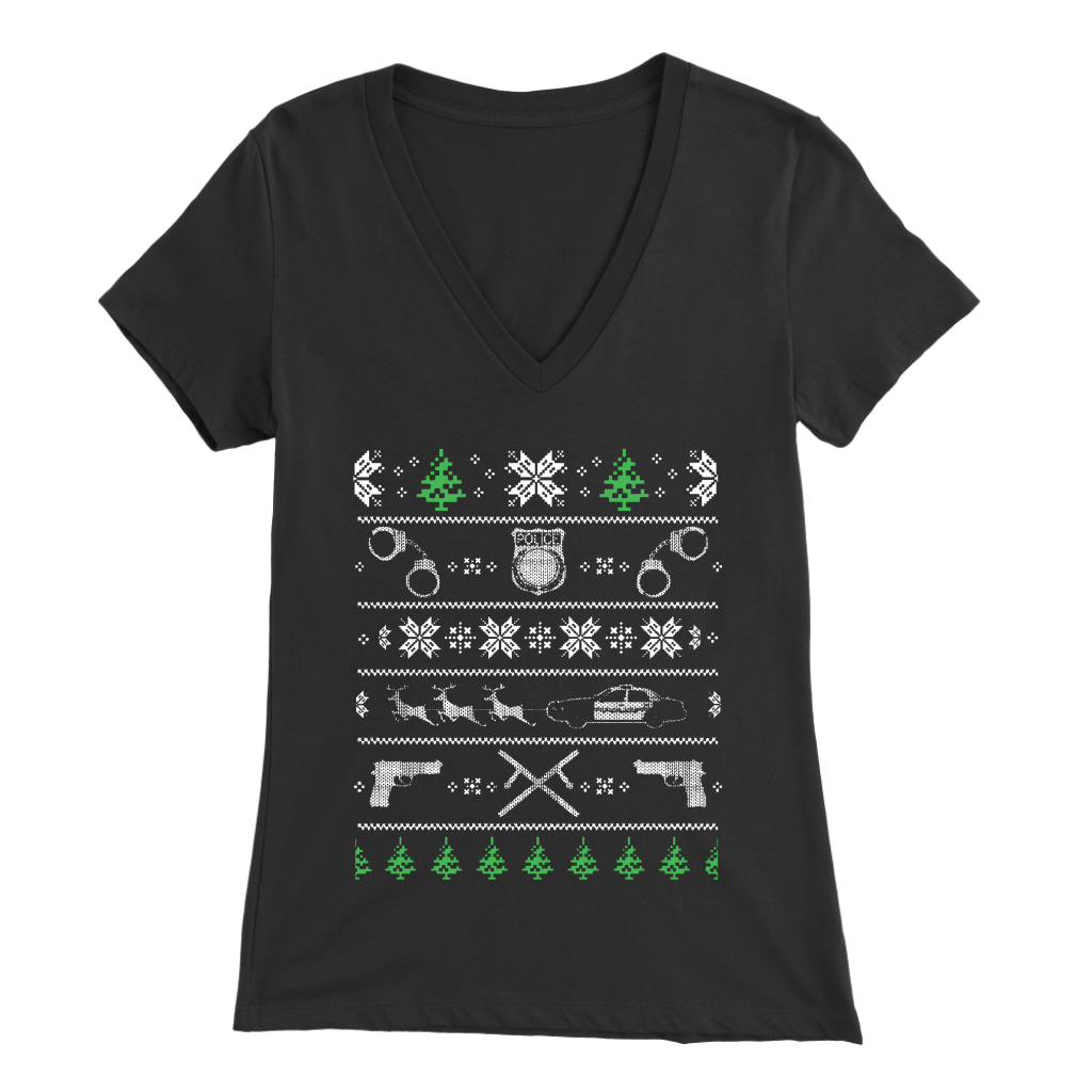 Police Christmas Women's V-Neck