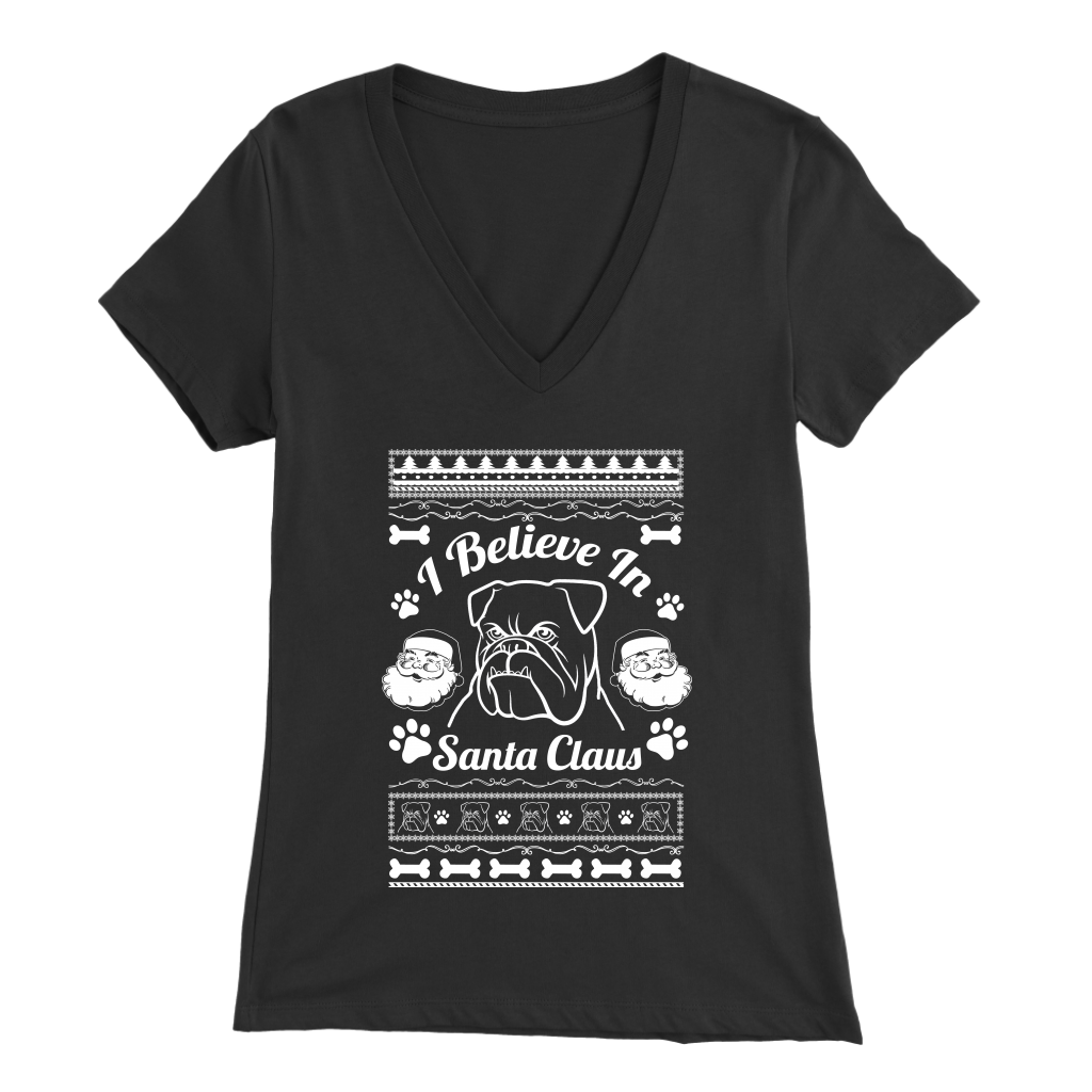 I Believe Santa Womens V Neck