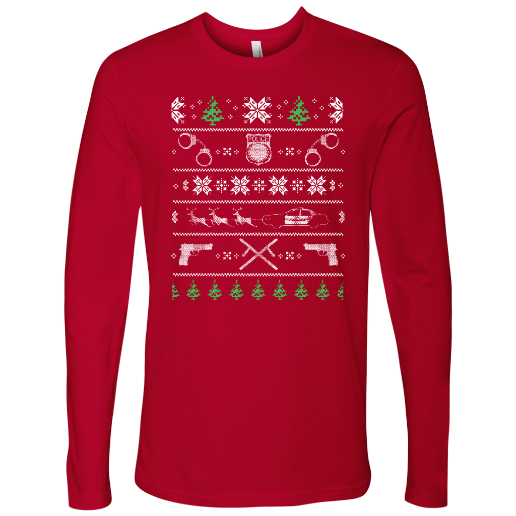 Police Christmas Men's Long Sleeve Shirt