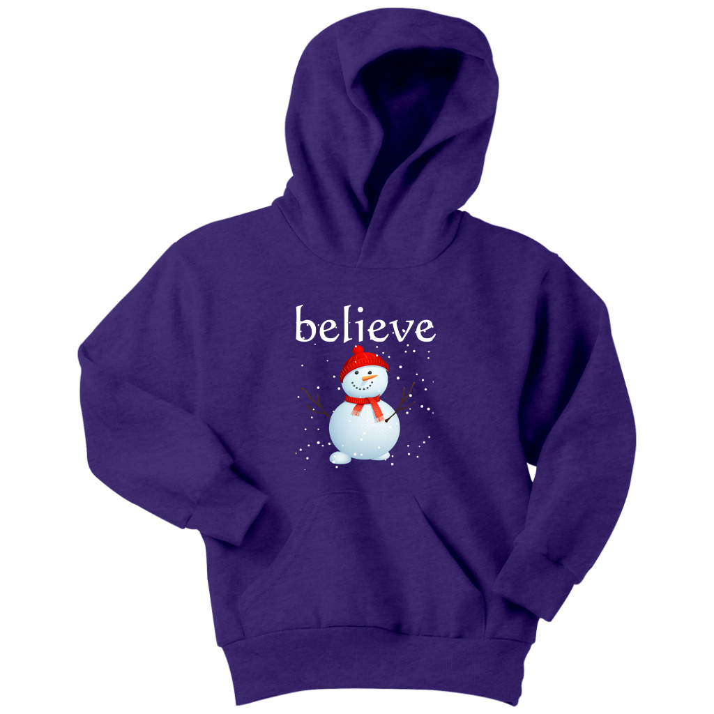 Believe Snowman Youth Hoodie