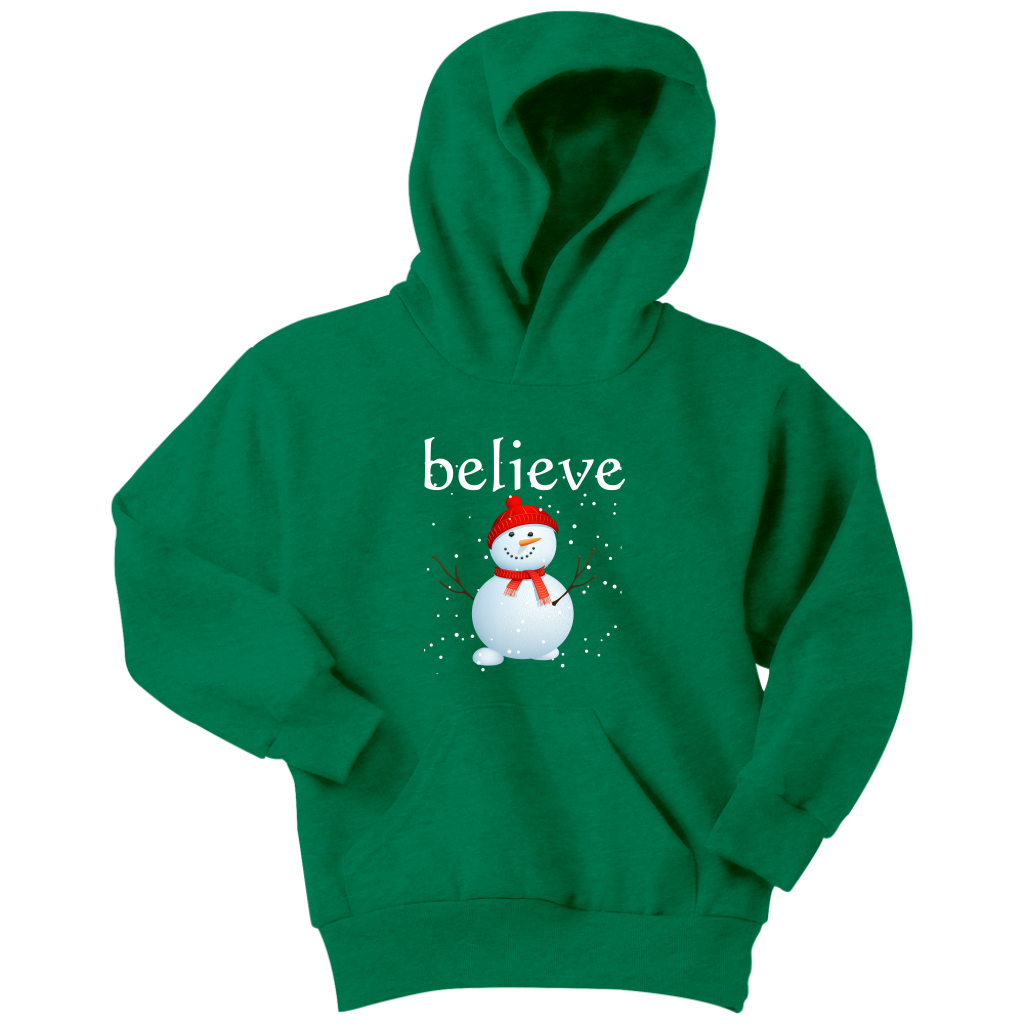 Believe Snowman Youth Hoodie