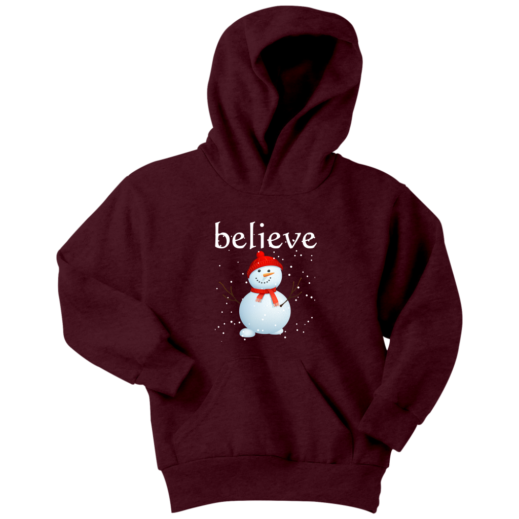 Believe Snowman Youth Hoodie