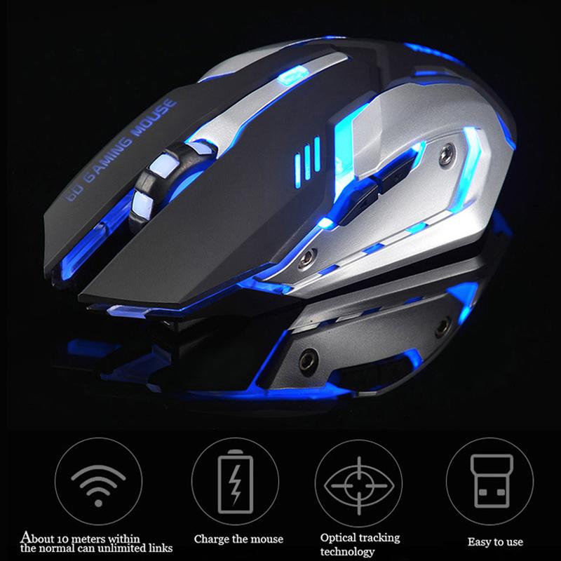 Wireless Rechargeable Silent Gaming Mouse-Gaming-Docs General Store