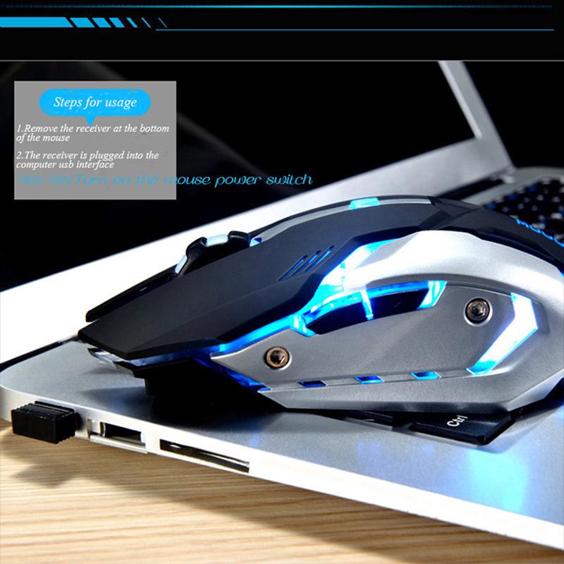 Wireless Rechargeable Silent Gaming Mouse-Gaming-Docs General Store