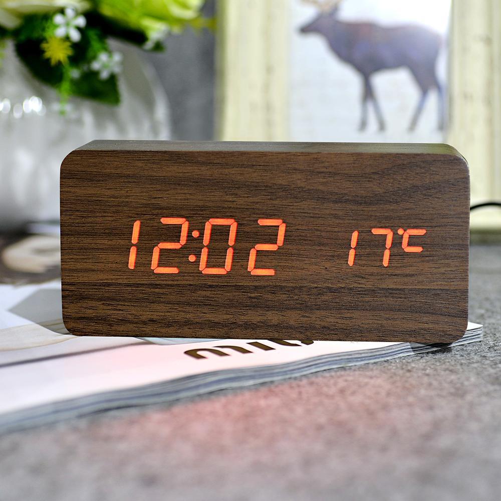 Wood LED Clock-Home and Garden-Docs General Store