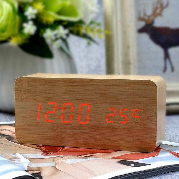 Wood LED Clock-Home and Garden-Docs General Store