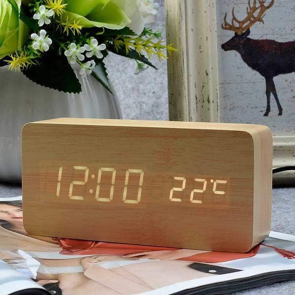 Wood LED Clock-Home and Garden-Docs General Store