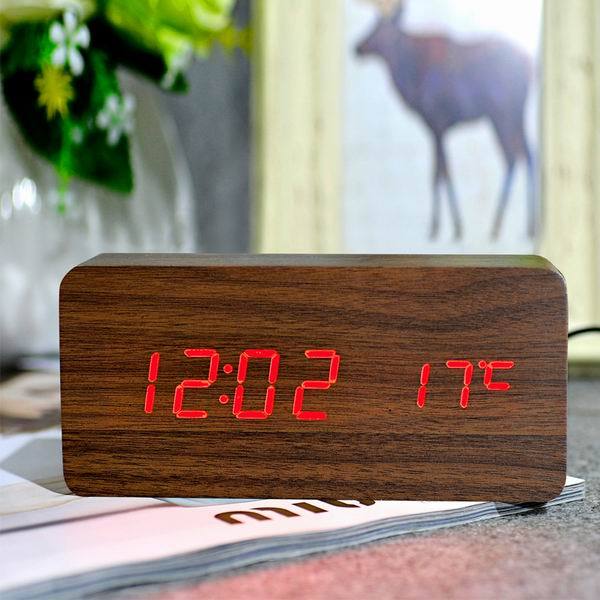 Wood LED Clock-Home and Garden-Docs General Store