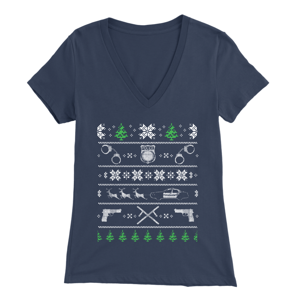 Police Christmas Women's V-Neck